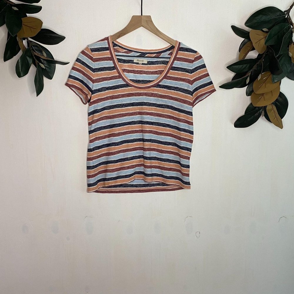 Madewell Multicolor Striped Scoop Neck Blouse XS